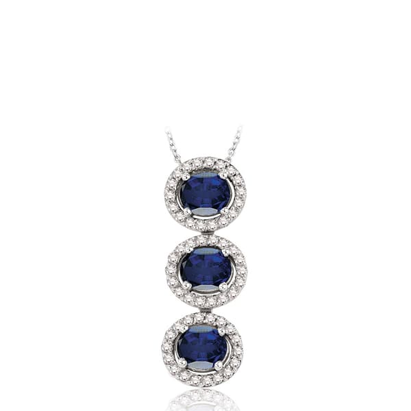 1.65 Karat Pırlanta Safir Kolye
