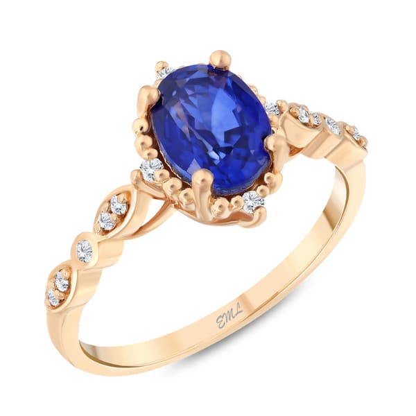 1.66 karat Pırlanta Safir Vintage Yüzük