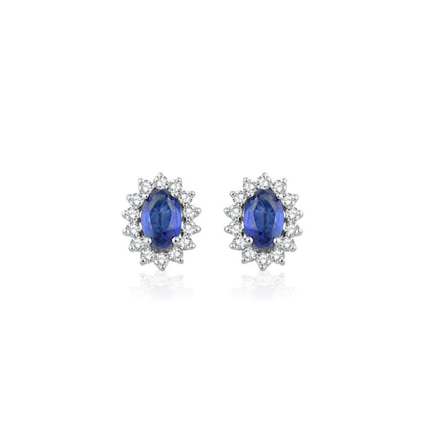 1.71 Karat Pırlanta Safir Küpe
