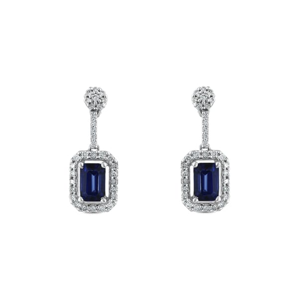 1.95 Karat Pırlanta Safir Küpe