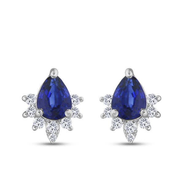 1.96 karat Pırlanta Safir Küpe