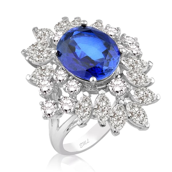 10.78 Karat Pırlanta Safir Yüzük