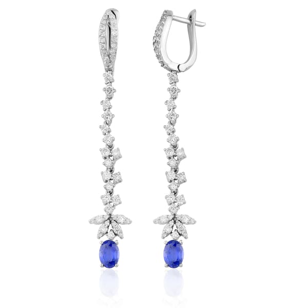 5.01 Karat Pırlanta Safir Küpe