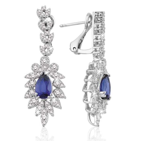 5.13 Karat Pırlanta Safir Küpe