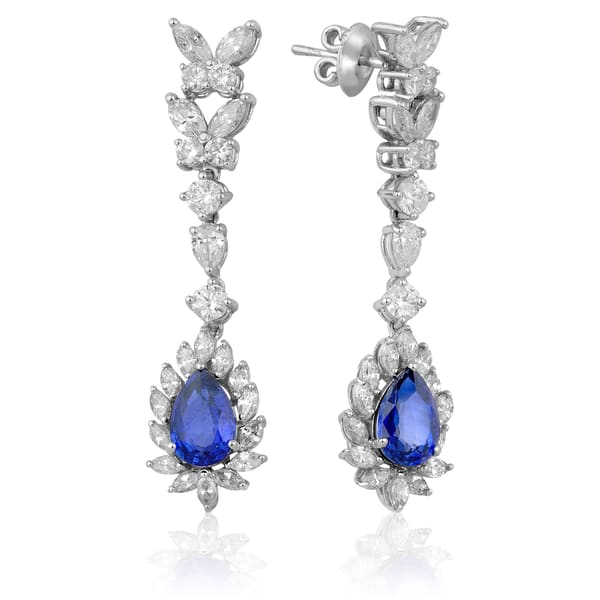 7.76 Karat Pırlanta Safir Küpe
