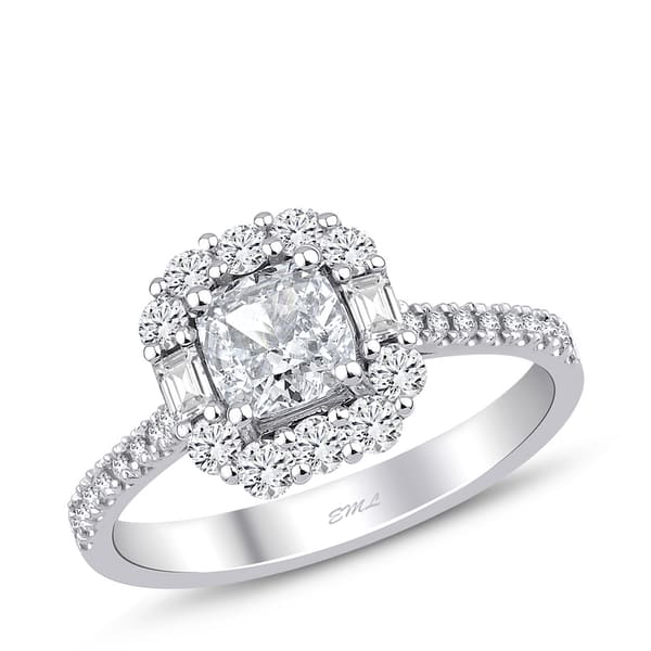 2.04 Karat Pırlanta Beyaz Safir Baget Yüzük