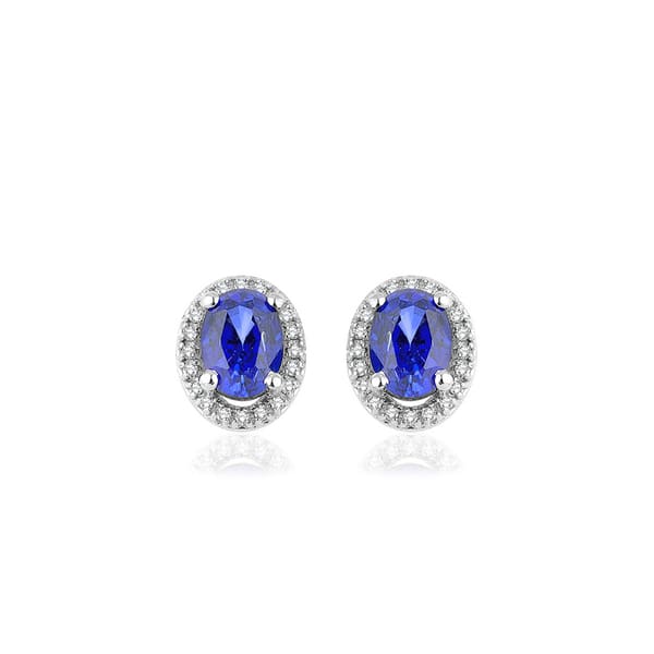 2.13 Karat Pırlanta Safir Küpe