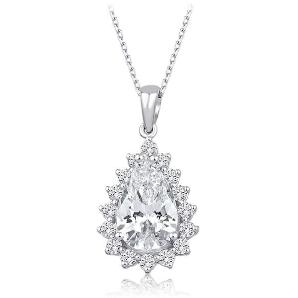 2.51 Karat Pırlanta Beyaz Safir Kolye