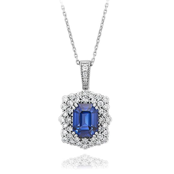 2.64 Karat Pırlanta Safir Kolye