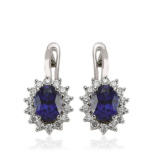 2.93 Karat Pırlanta Safir Küpe