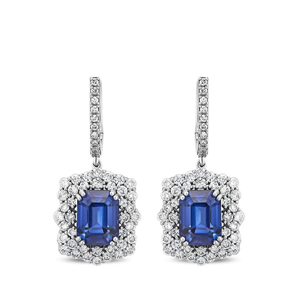 5.33 Karat Pırlanta Safir Küpe