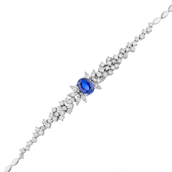 3.95 Karat Pırlanta Safir Bileklik