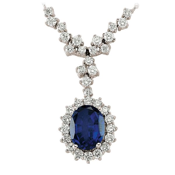 4.14 Karat Pırlanta Safir Kolye