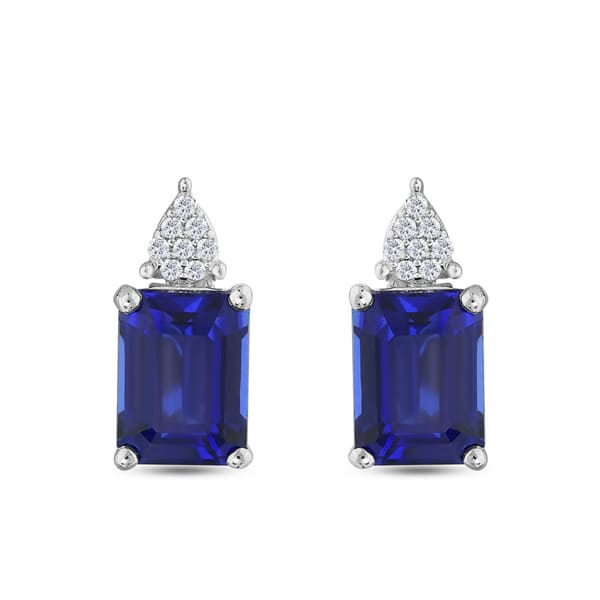 4.36 karat Pırlanta Safir Küpe