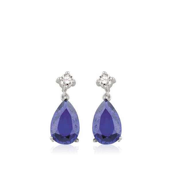 4.51 Karat Pırlanta Safir Küpe