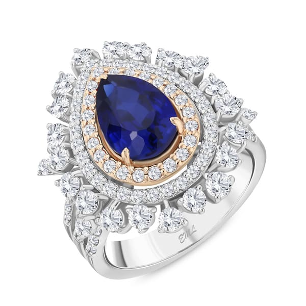 4.80 Karat Pırlanta Safir Yüzük