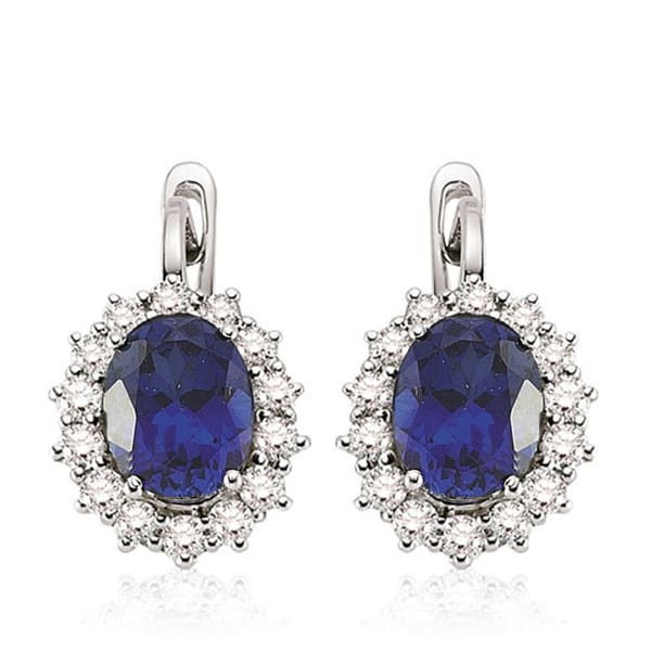 5.80 Karat Pırlanta Safir Küpe