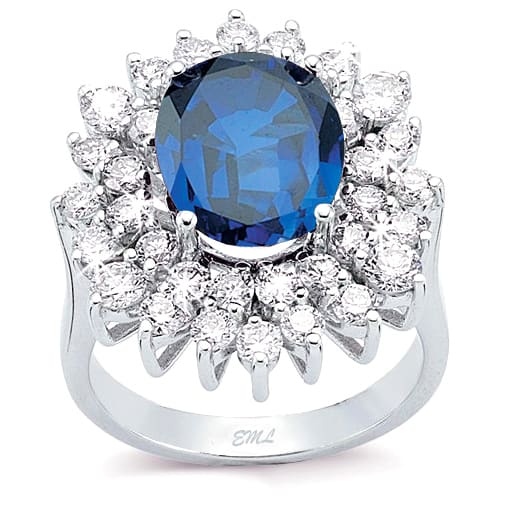 9.02 Karat Pırlanta Safir Yüzük
