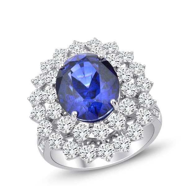 9.50 Karat Pırlanta Safir Yüzük