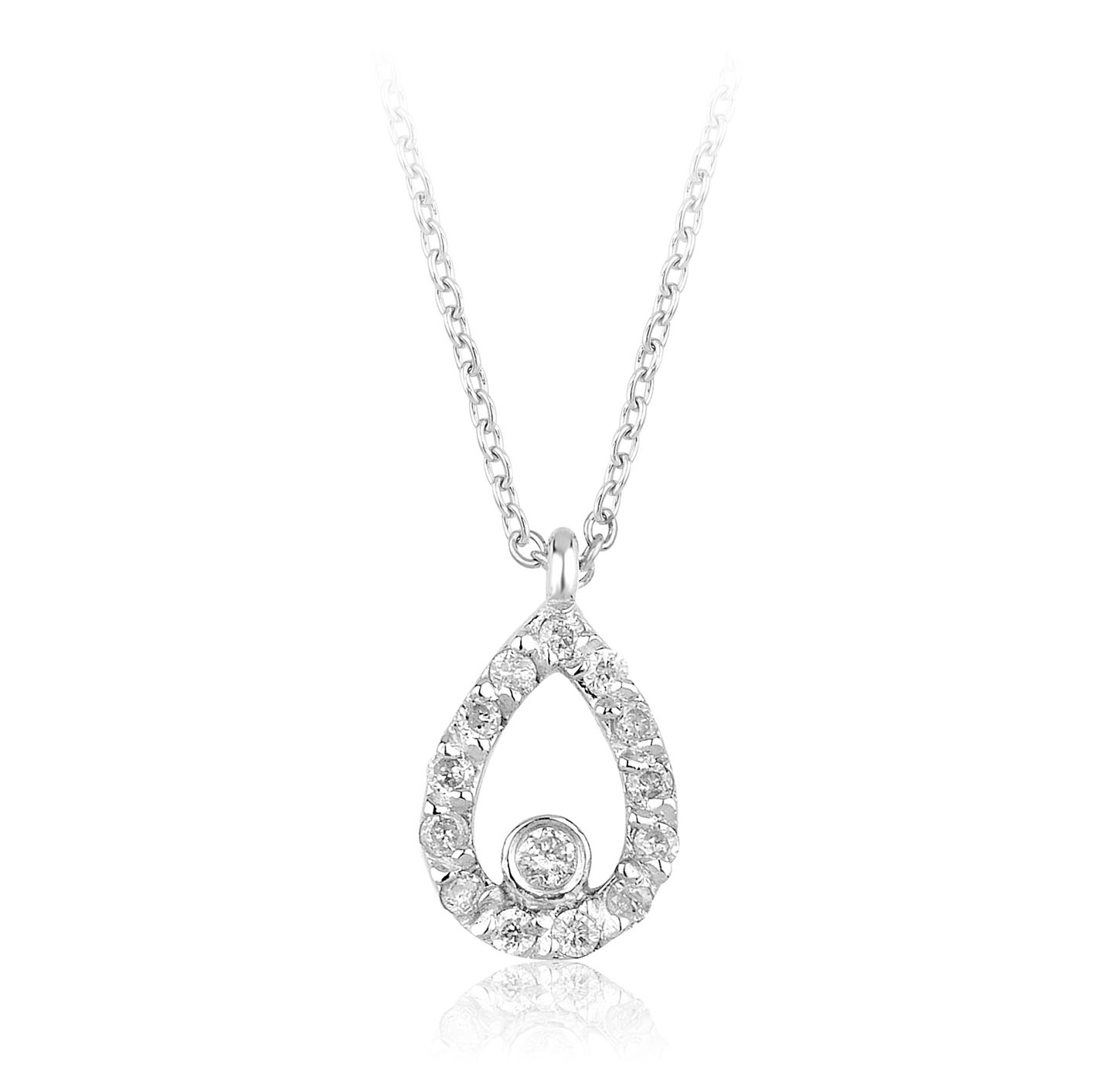 0.11 ct. Pırlanta Damla Kolye
